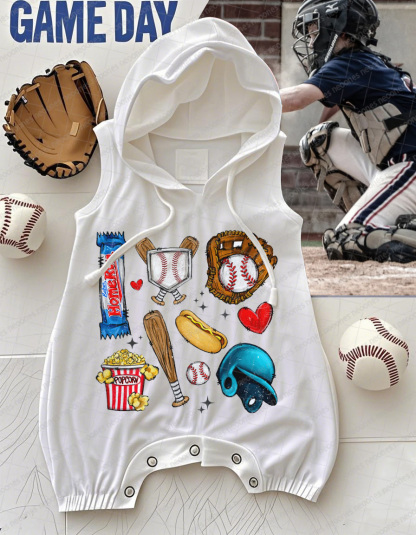 Baby Baseball Print Romper