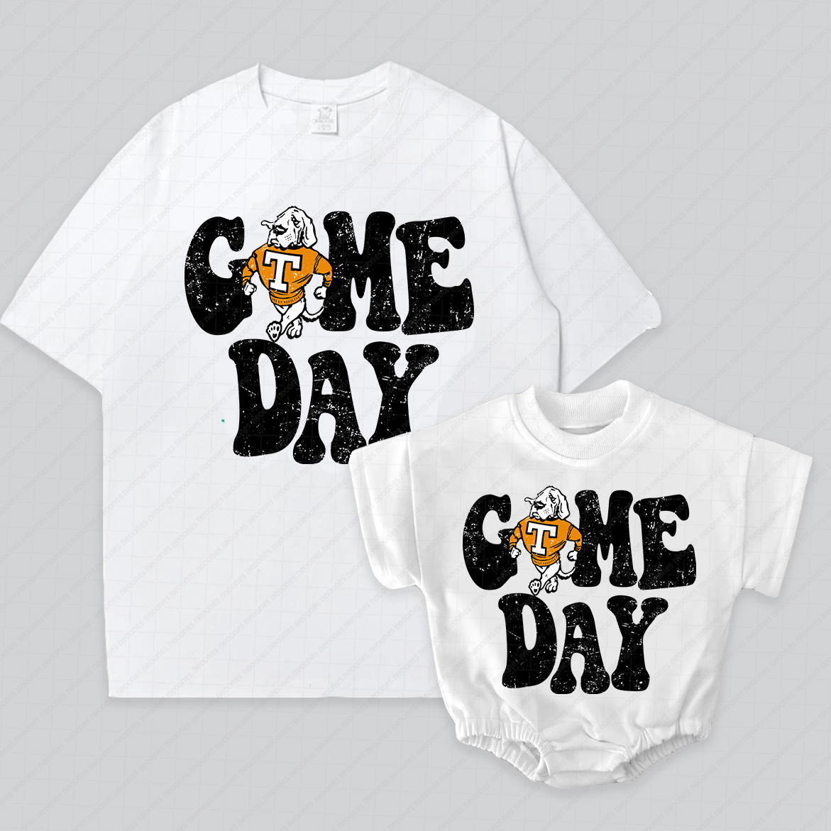 Baby Print Romper And Adult T-Shirt