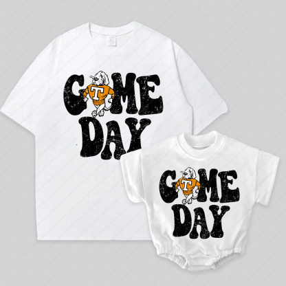 Baby Print Romper And Adult T-Shirt