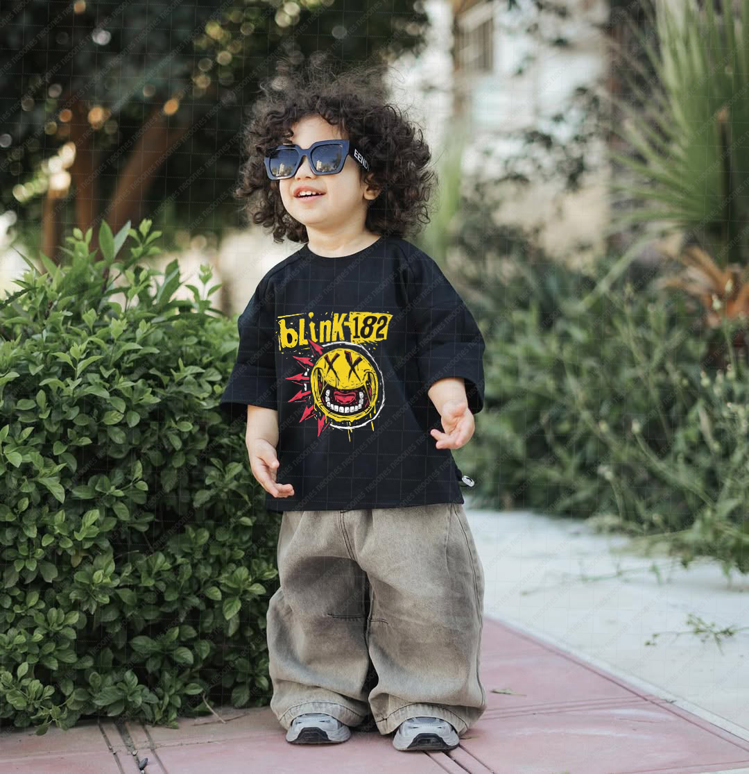 Summer Band Print Romper And Adult T-shirt