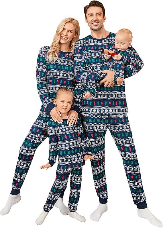 Christmas Parent-Child Printed Loungewear Festive Christmas Parent-Kid Printed Home Wear
