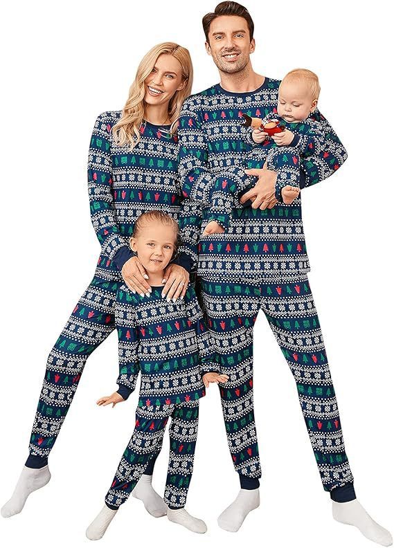 Christmas Parent-Child Printed Loungewear Festive Christmas Parent-Kid Printed Home Wear