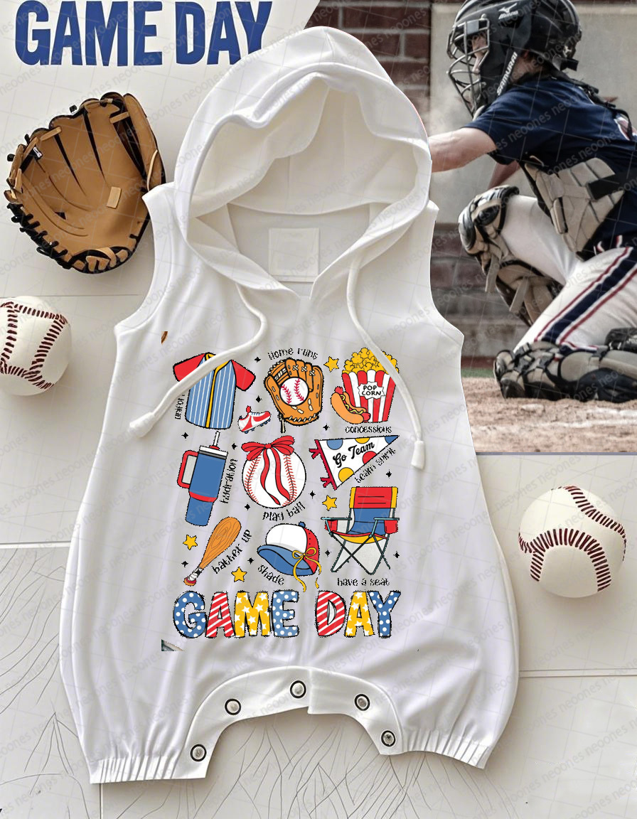 Baby Baseball Print Romper