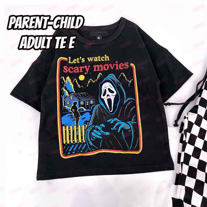 Let't Watch Scary Movies Print Romper