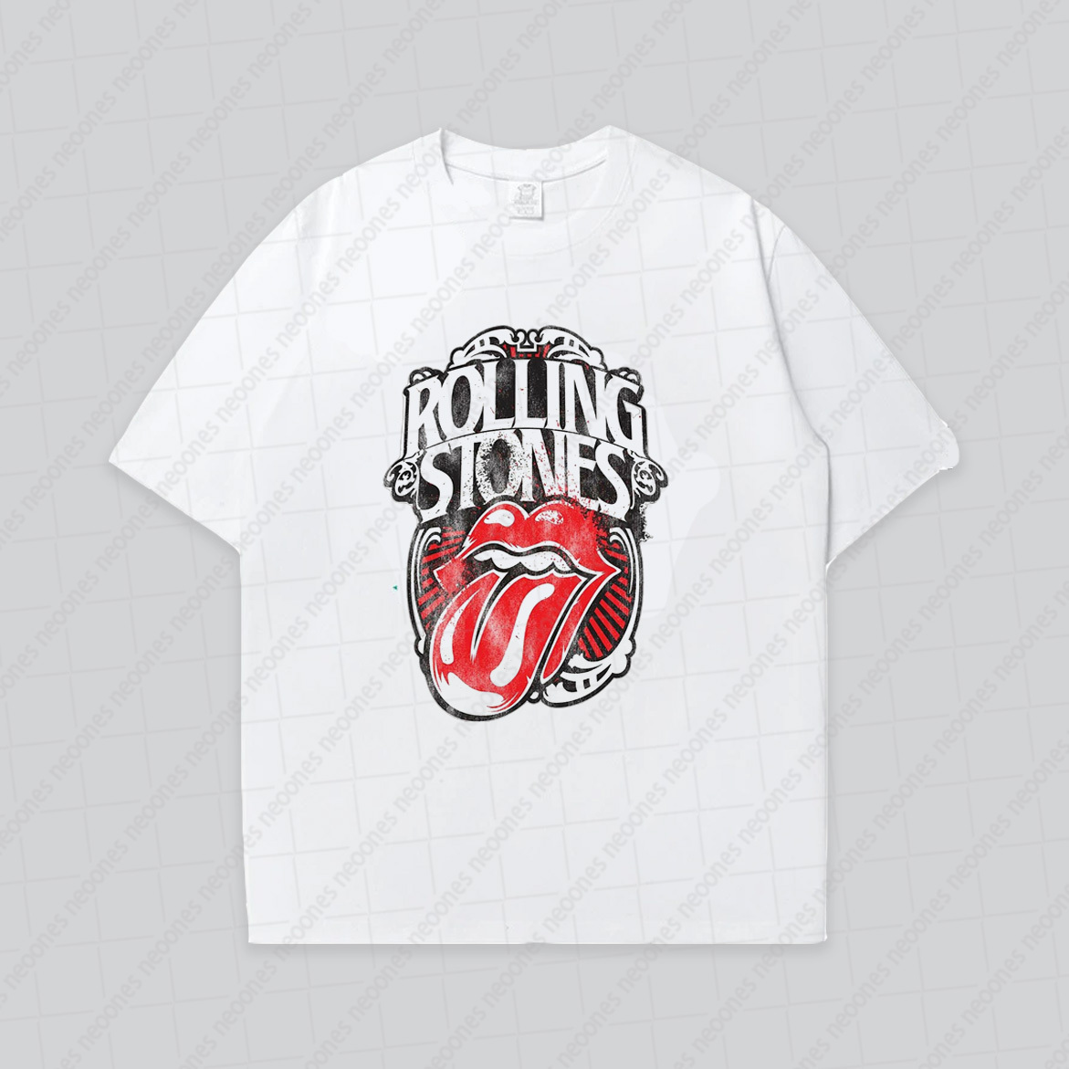 Baby Band Print Romper And Adult T-shirt