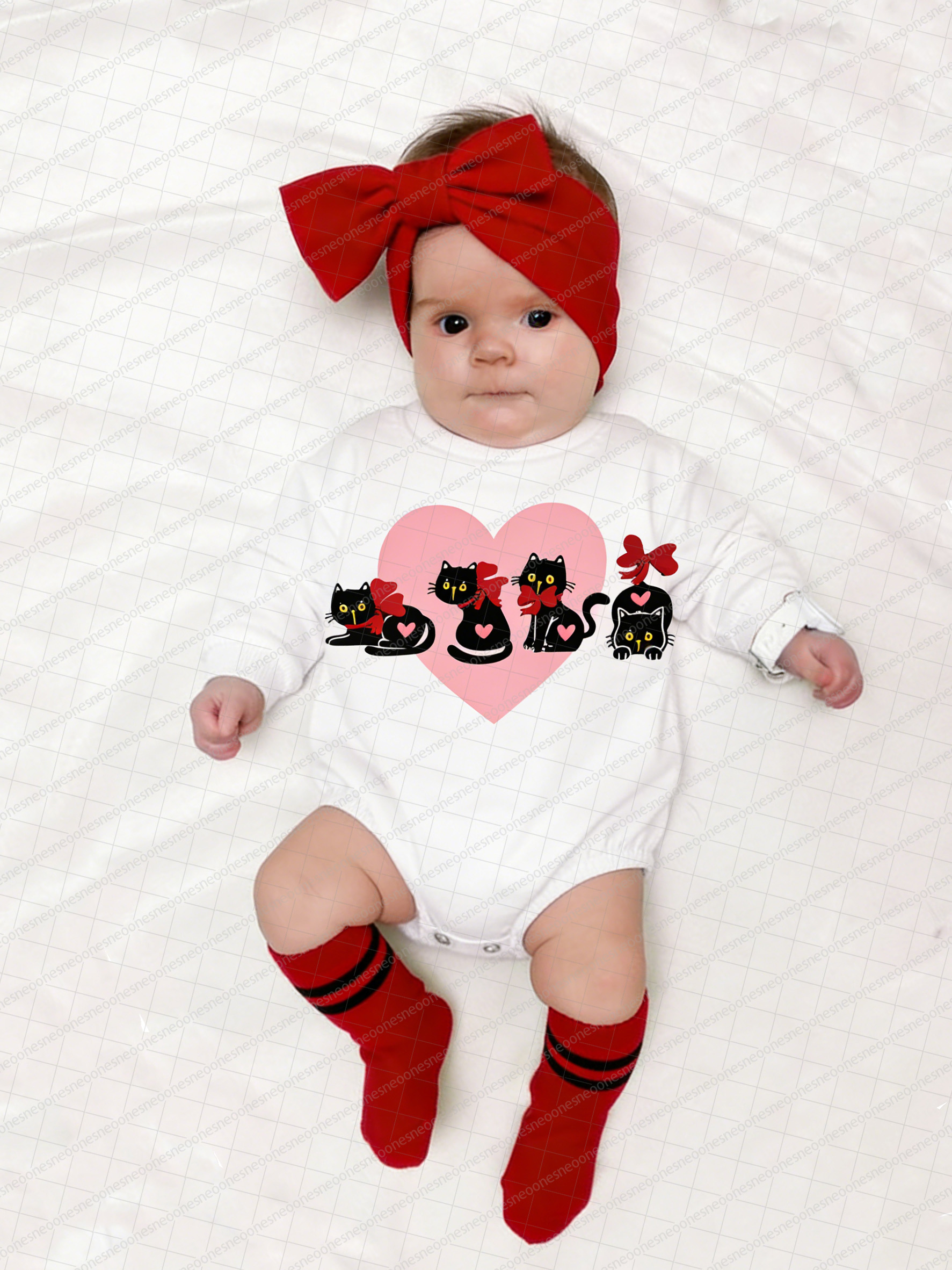 Baby Valentine's Day Printed Romper