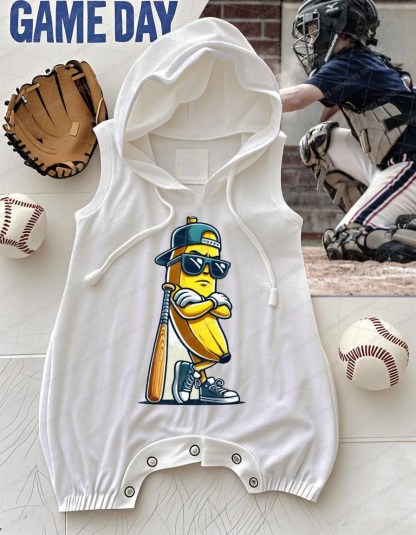 Baby Baseball Print Romper
