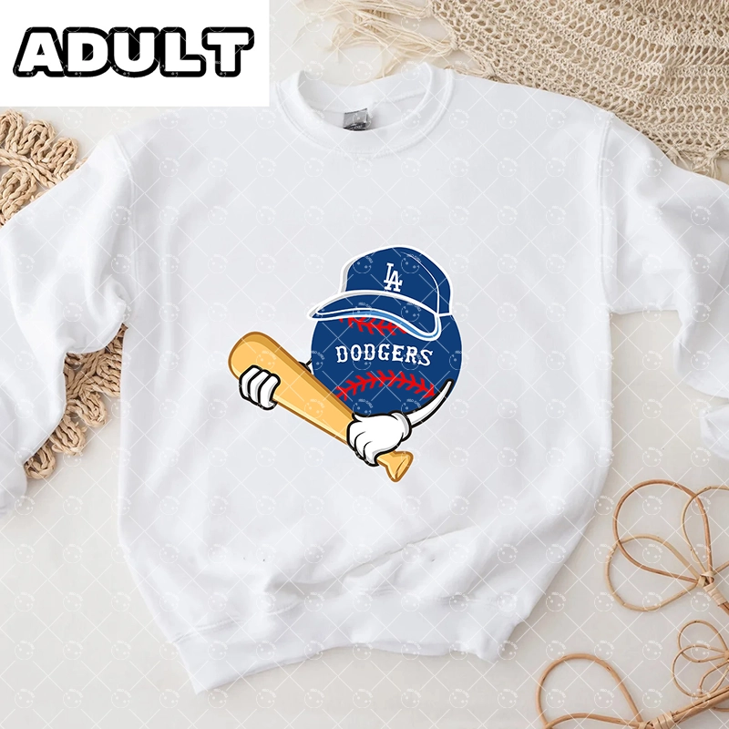 Baby Los Angeles Dodgers Baseball Romper and Adult Sweatshirt