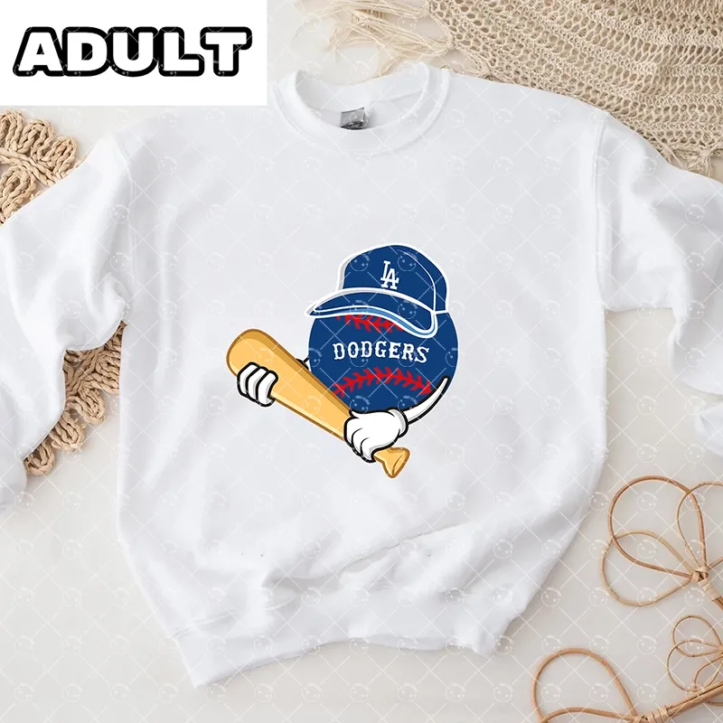 Baby Los Angeles Dodgers Baseball Romper and Adult Sweatshirt