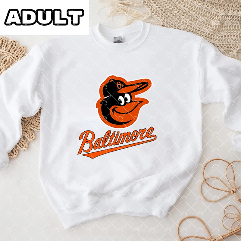 Baby Baltimore Orioles Baseball Romper and Adult Sweatshirt