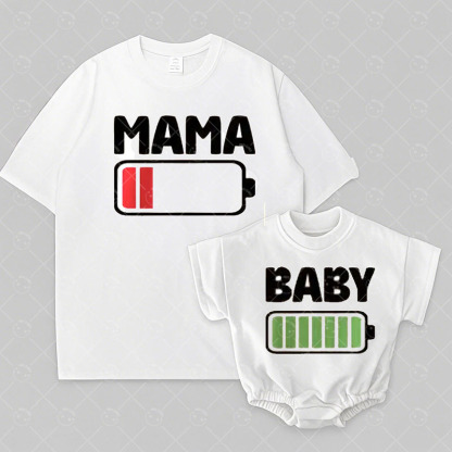 Baby Print Romper And Adult T-Shirt