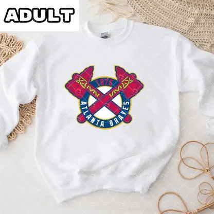 BabyAtlanta Braves Baseball Romper and Adult Sweatshirt