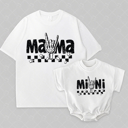 Baby Print Romper And Adult T-Shirt