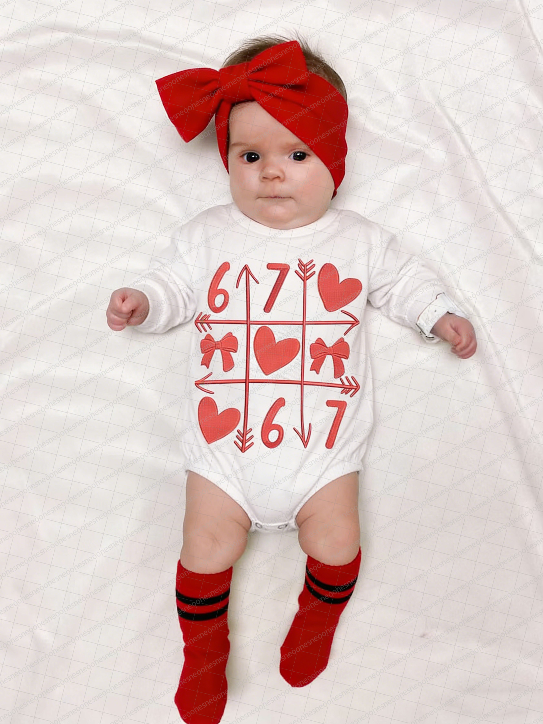 Baby Valentine's Day Printed Romper