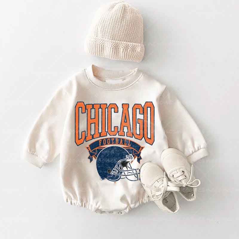 Baby Chicago Football Romper and Adult Sweatshirt