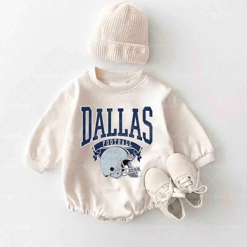 Baby Dallas football Romper and Adult Sweatshirt