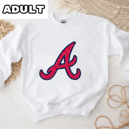 Baby Atlanta Braves Baseball Romper and Adult Sweatshirt