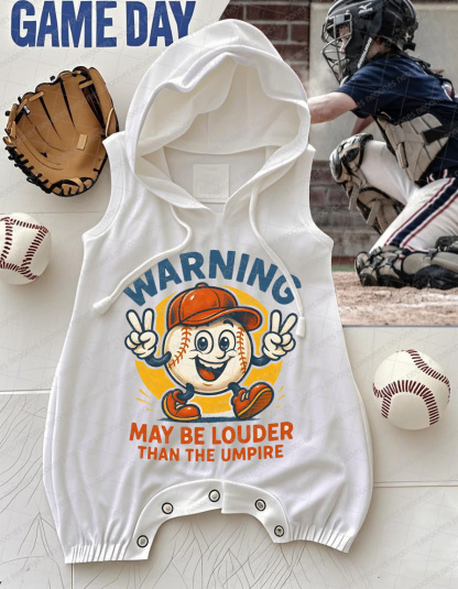 Baby Baseball Print Romper