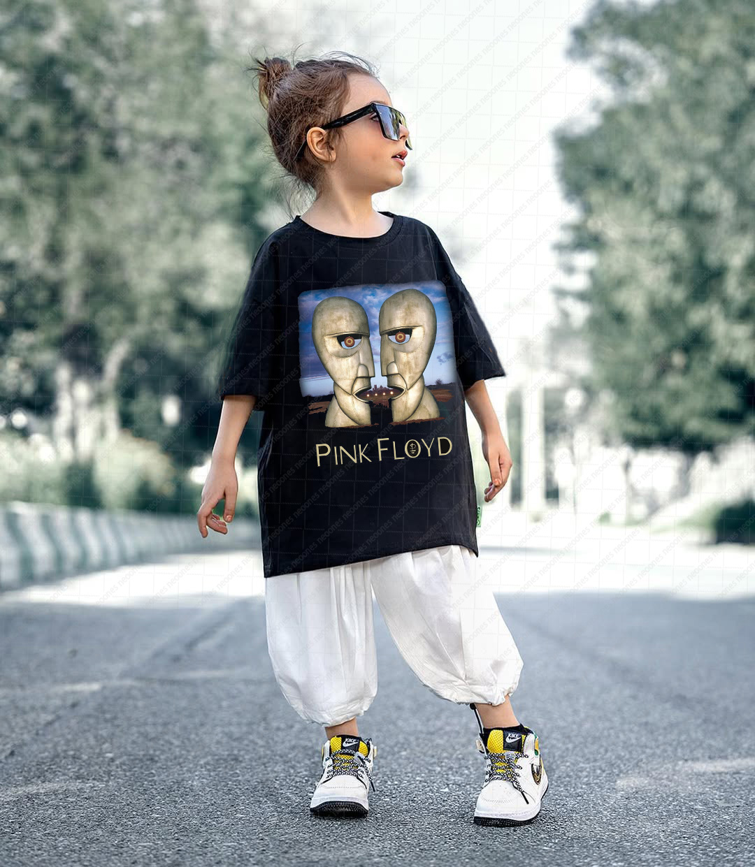 Summer Band Print Romper And Adult T-shirt