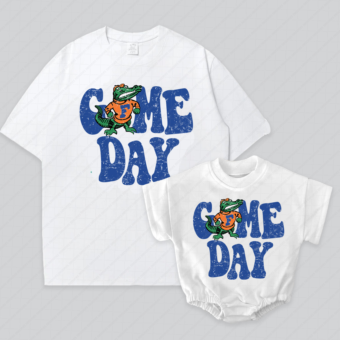 Baby Print Romper And Adult T-Shirt