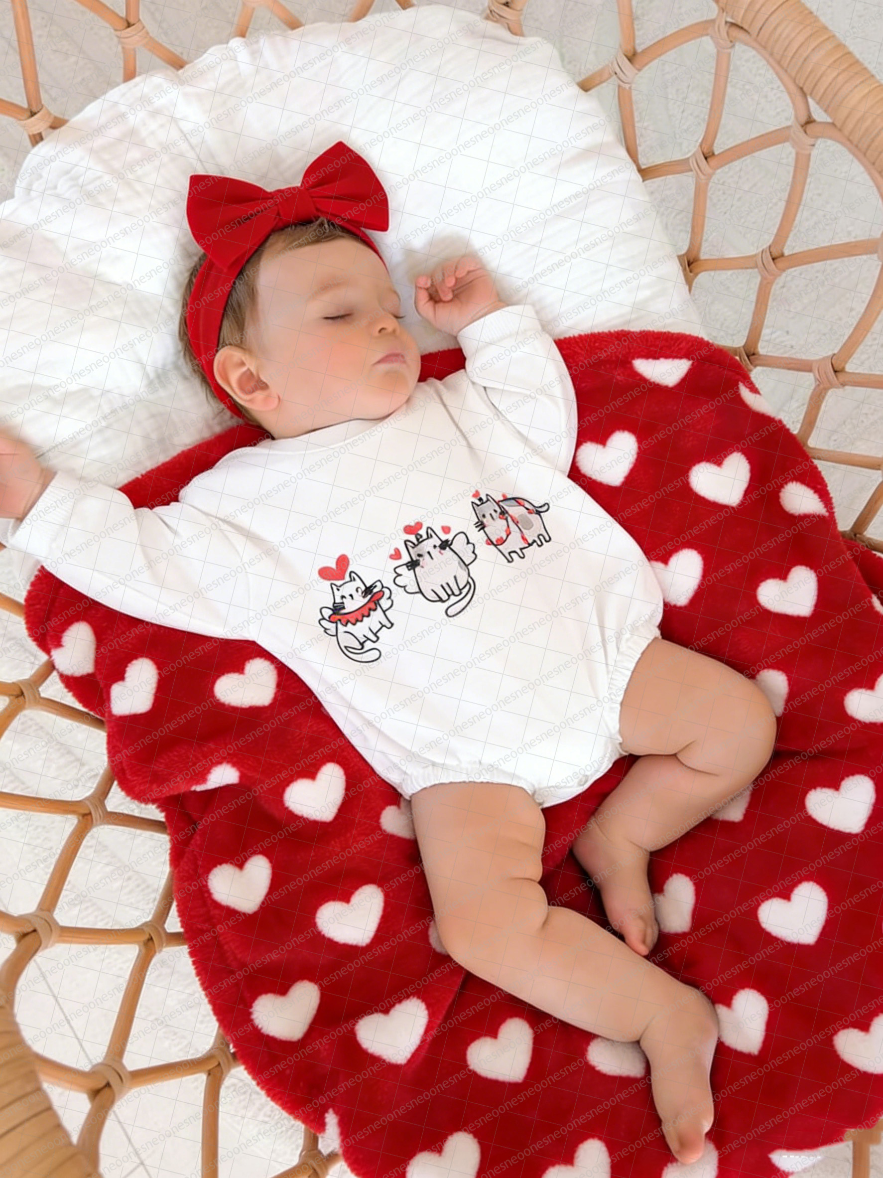Baby Valentine's Day Printed Romper