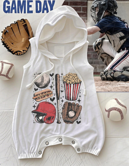 Baby Baseball Print Romper