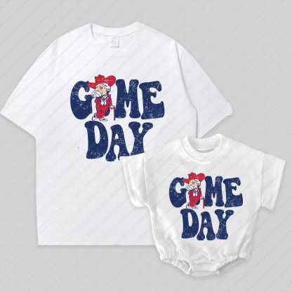 Baby Print Romper And Adult T-Shirt