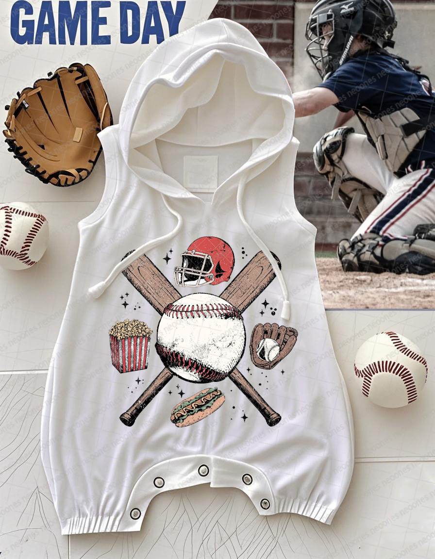 Baby Baseball Print Romper