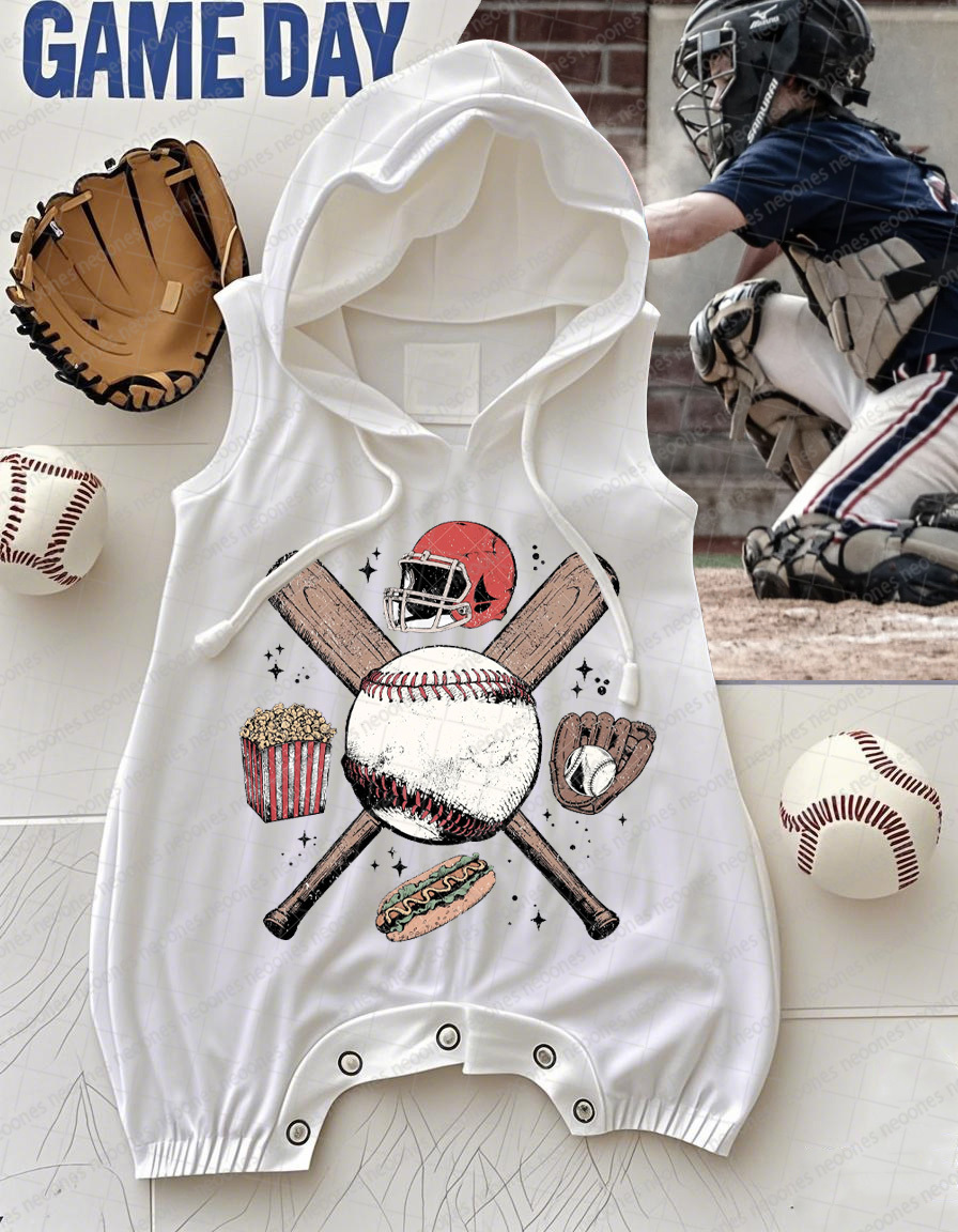 Baby Baseball Print Romper