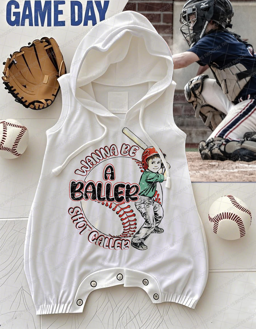 Baby Baseball Print Romper