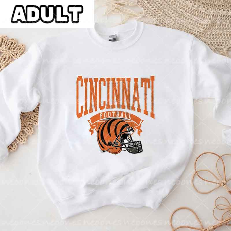 Baby Cincinnati football  Romper and Adult Sweatshirt
