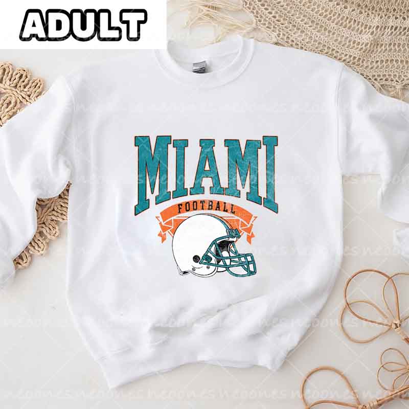 Baby Miami Football Romper and Adult Sweatshirt