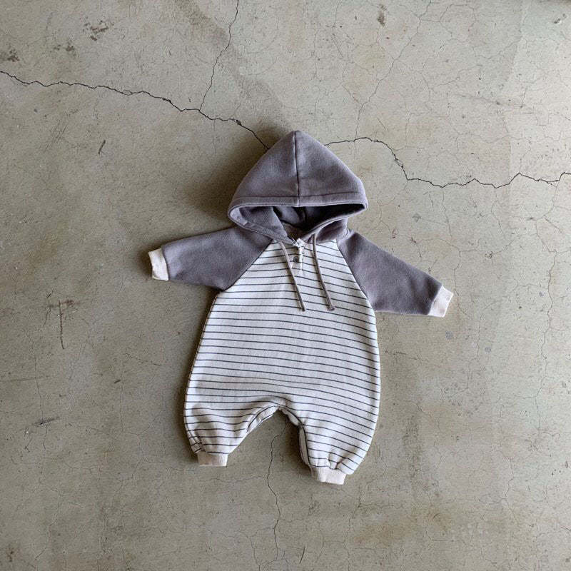 Baby Hooded Striped Romper