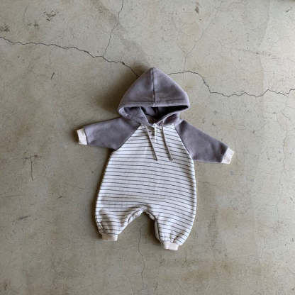 Baby Hooded Striped Romper