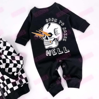 BORN TO RAISE HELL FOOTLESS ROMPER