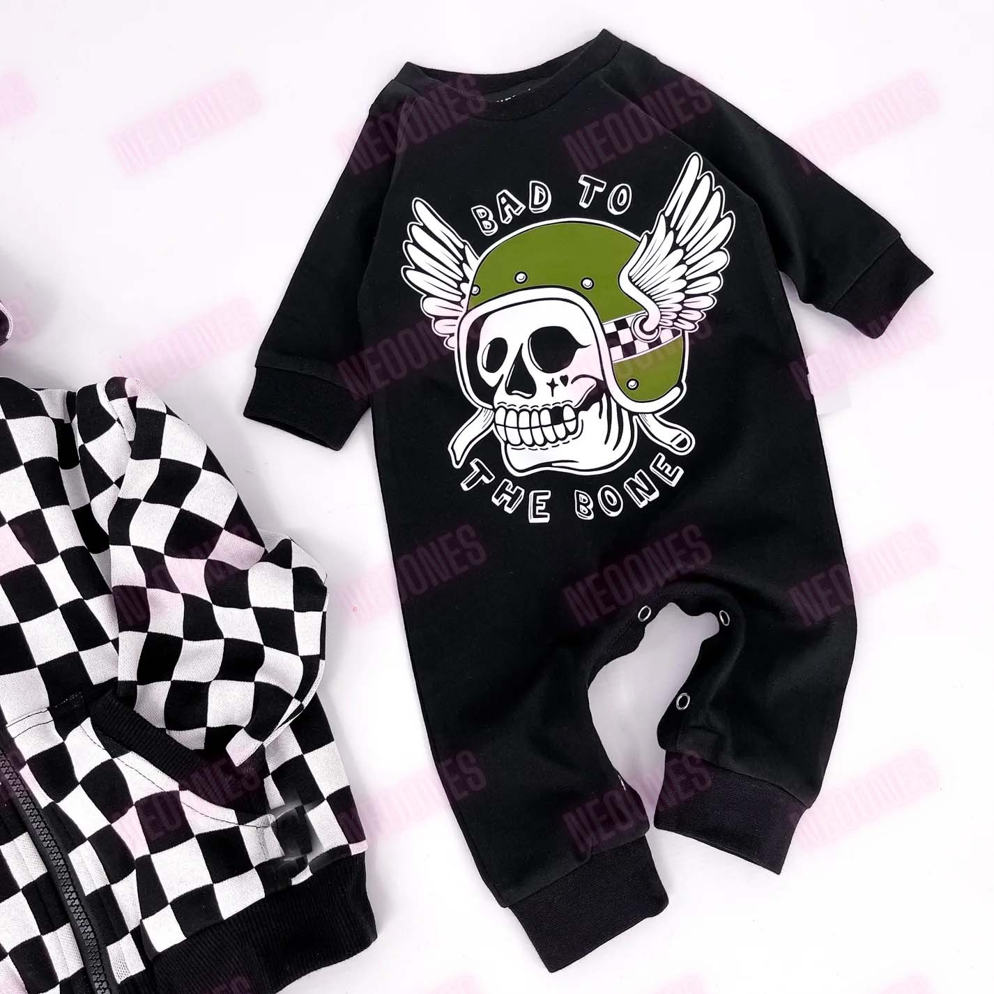 BAD TO THE BONE FOOTLESS ROMPER