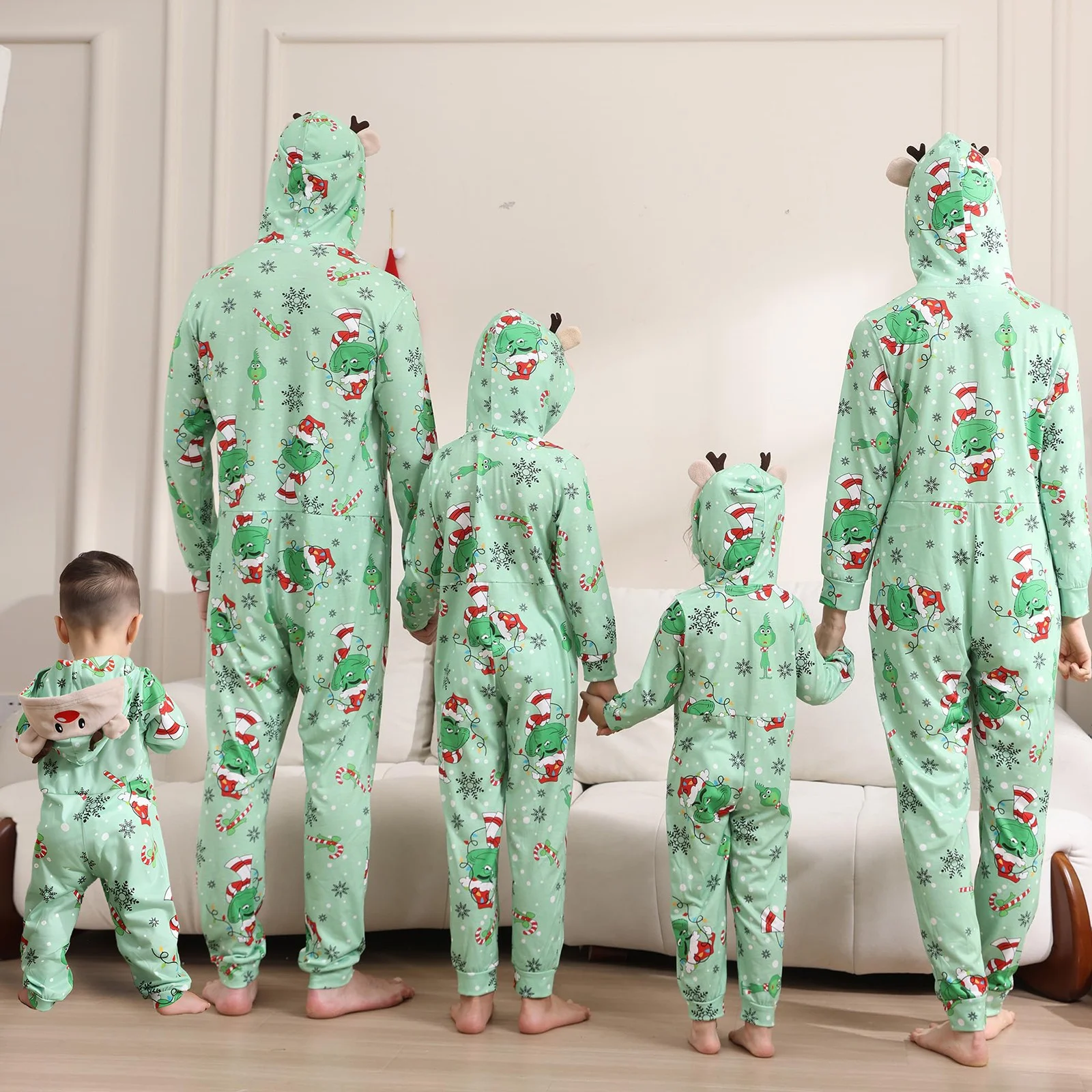 Christmas Parent-Child Printed Loungewear Festive Christmas Parent-Kid Printed Home Wear