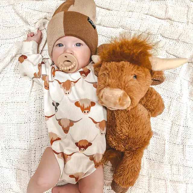 New Baby Cow Print Romper