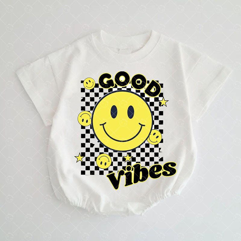 Baby Good VIBES Print Romper