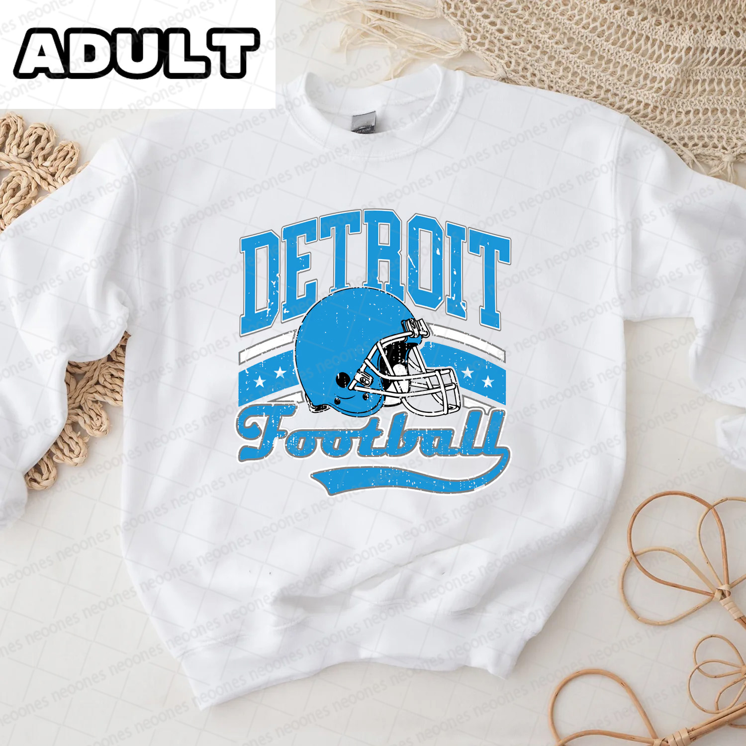 Baby Detroit Foot Ball Romper And Matching Adult Hoodie
