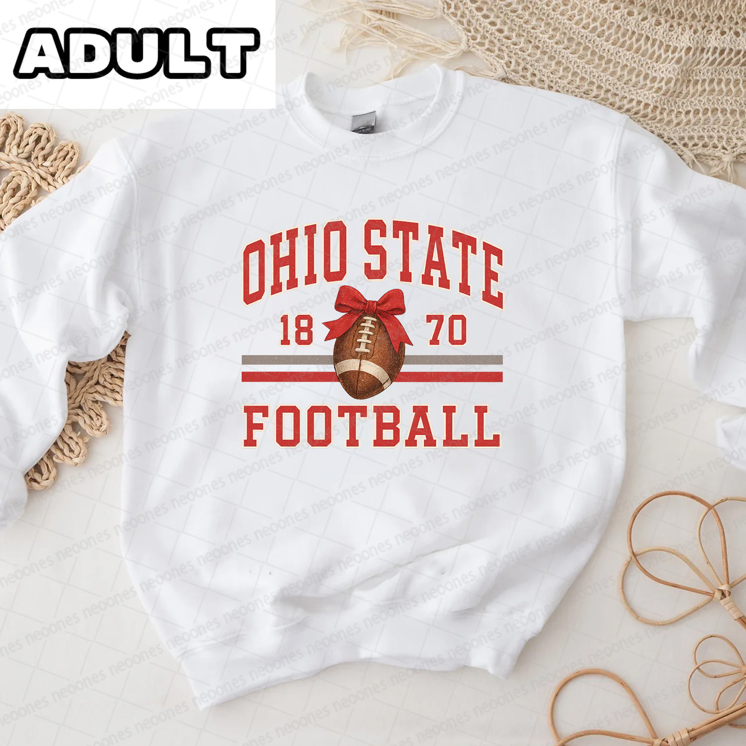 Baby ohio state Foot Ball Romper And Matching Adult Hoodie