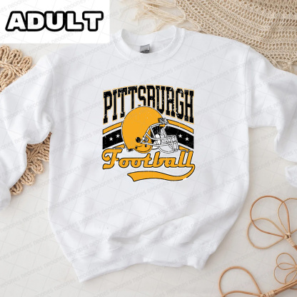 Baby Pittsburgh Steelers Foot Ball Romper And Matching Adult Hoodie