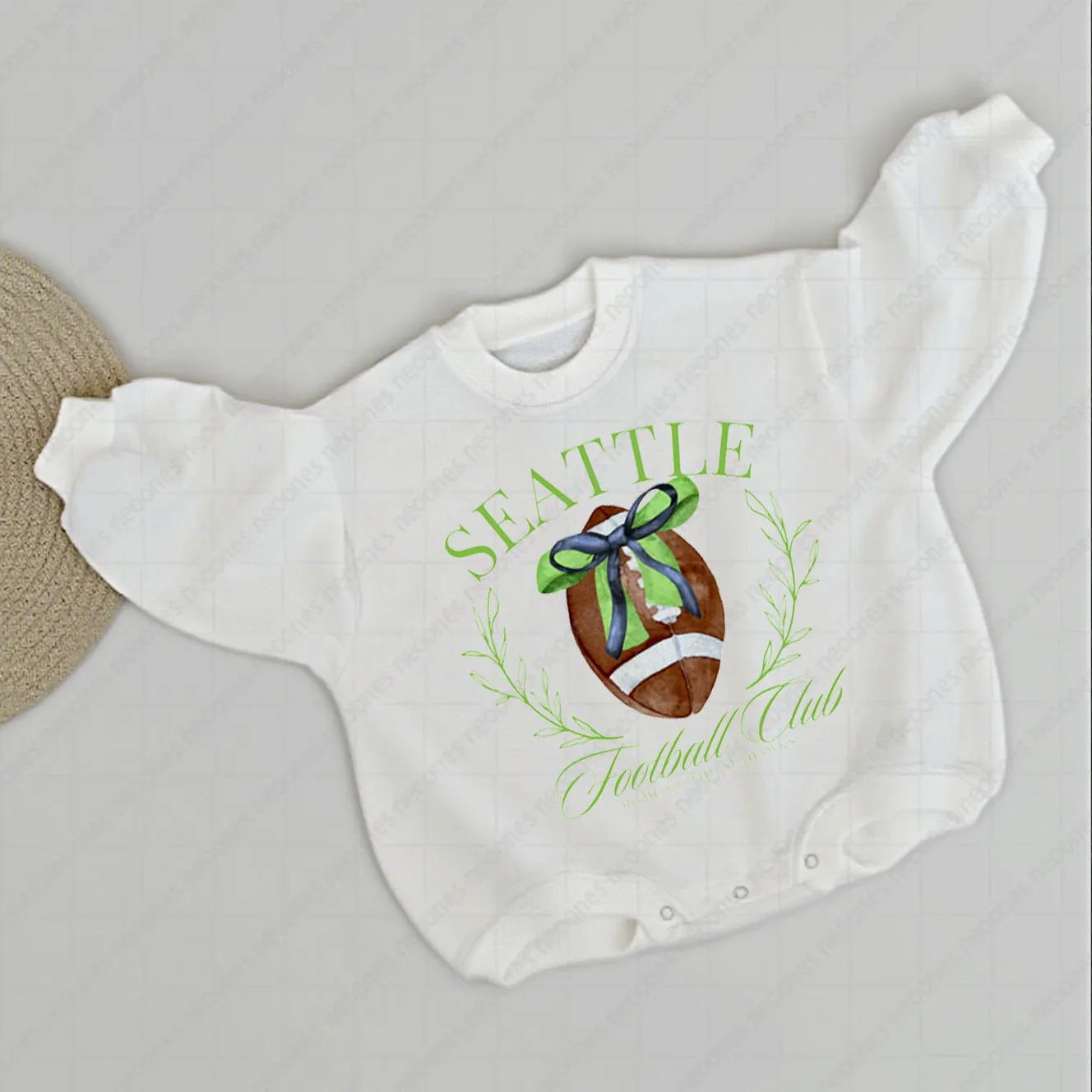 Baby  Football Romper And Matching Adult Hoodie