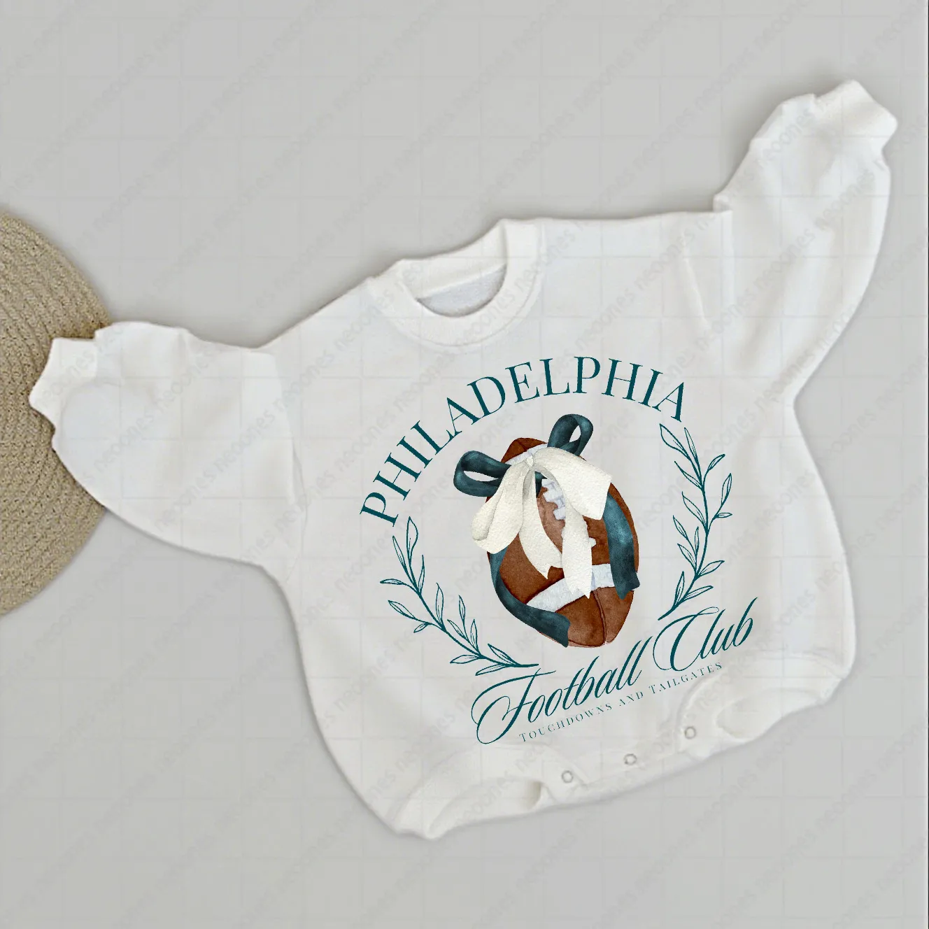 Baby  Football Romper And Matching Adult Hoodie