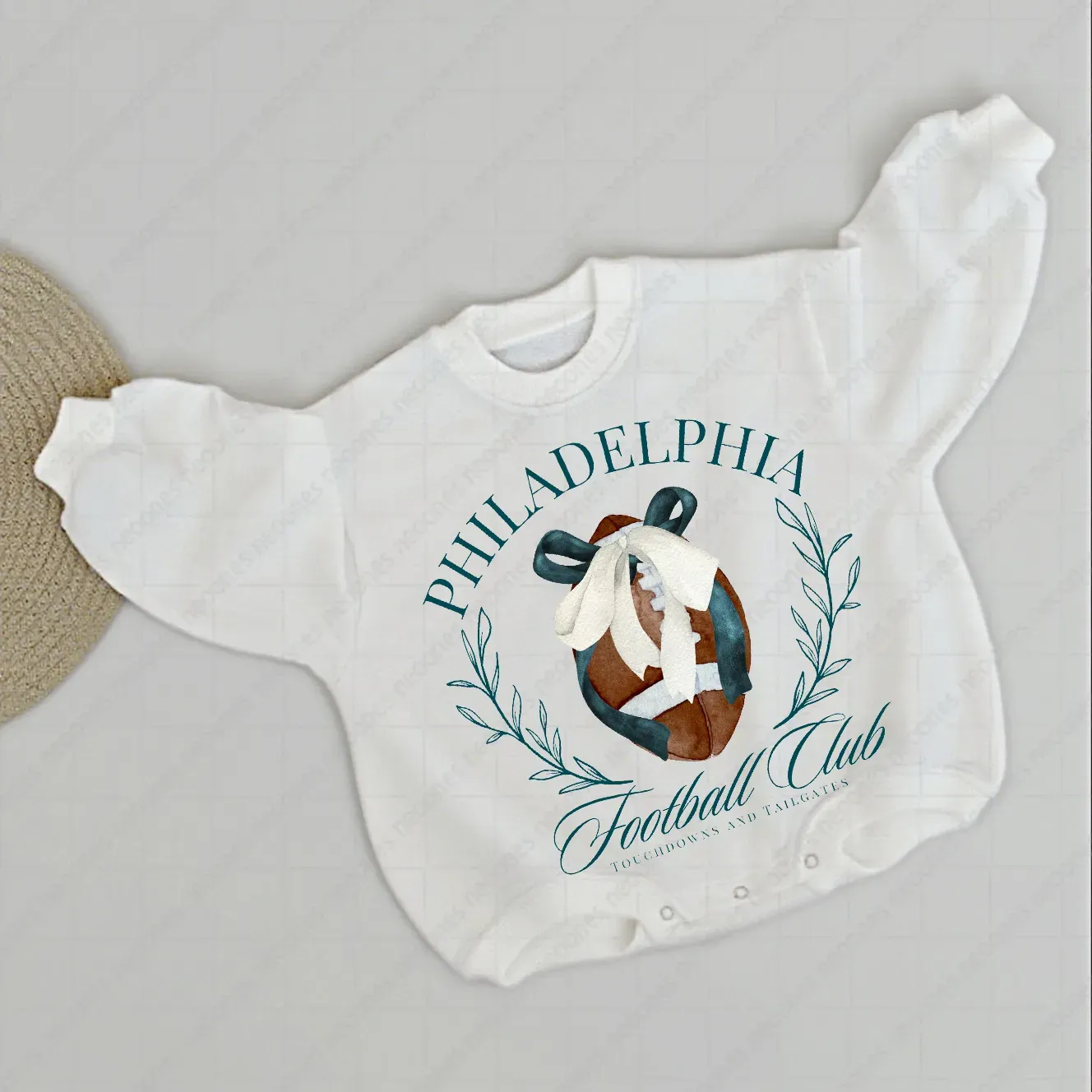 Baby Football Romper And Matching Adult Hoodie