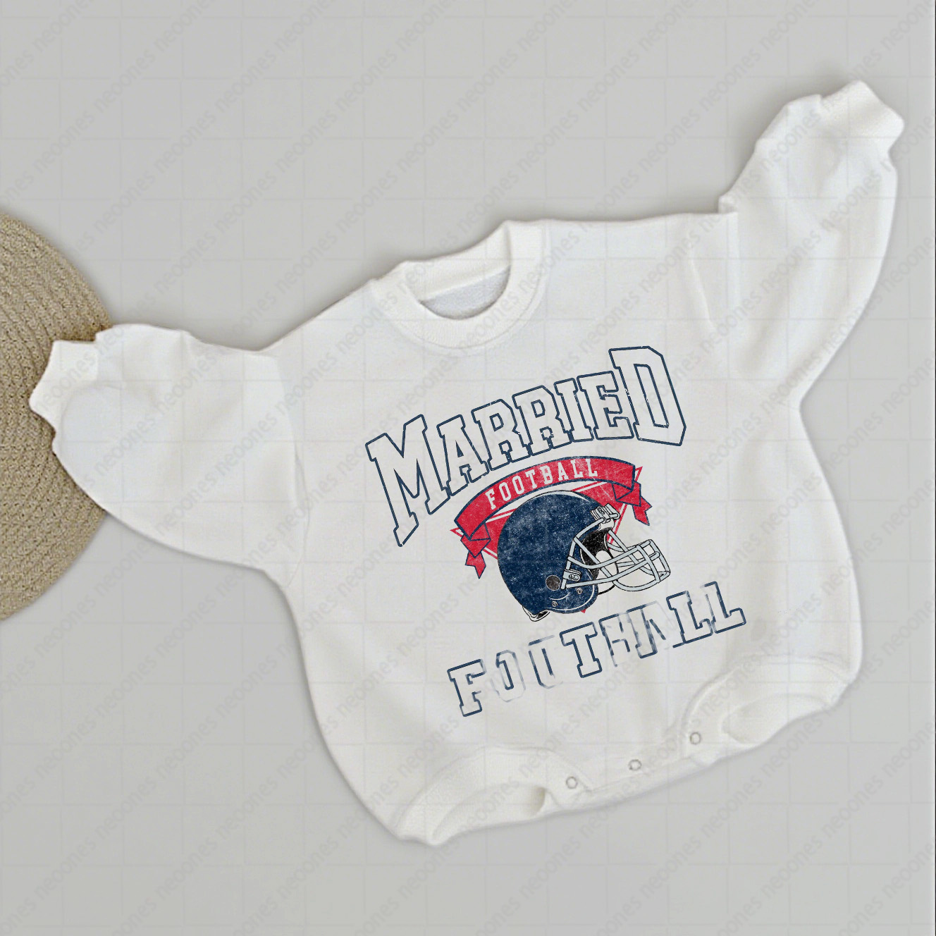Baby Married Foot Ball Romper And Matching Adult Hoodie