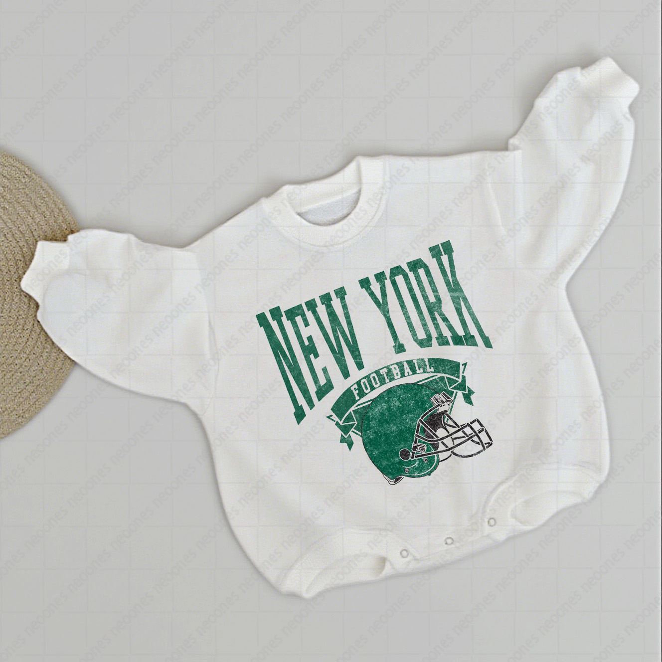 Baby New York Foot Ball Romper And Matching Adult Hoodie