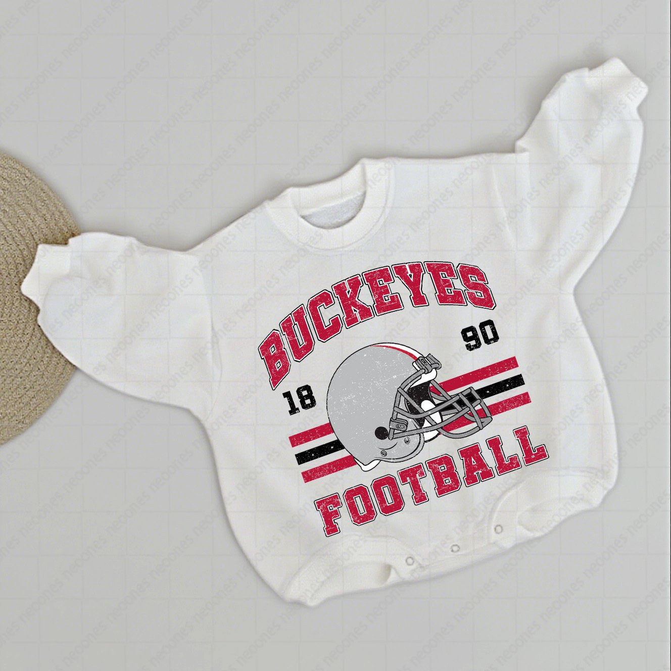 Baby buckeyes Foot Ball Romper And Matching Adult Hoodie