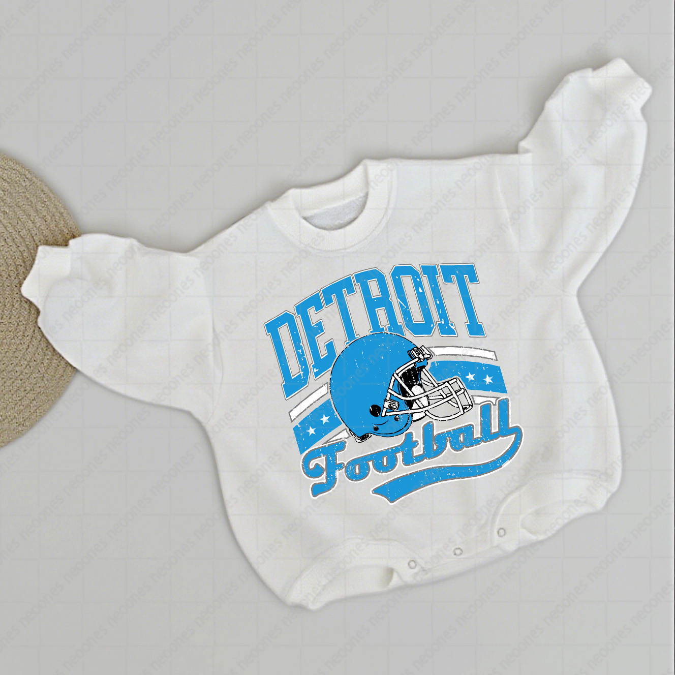 Baby Detroit Foot Ball Romper And Matching Adult Hoodie