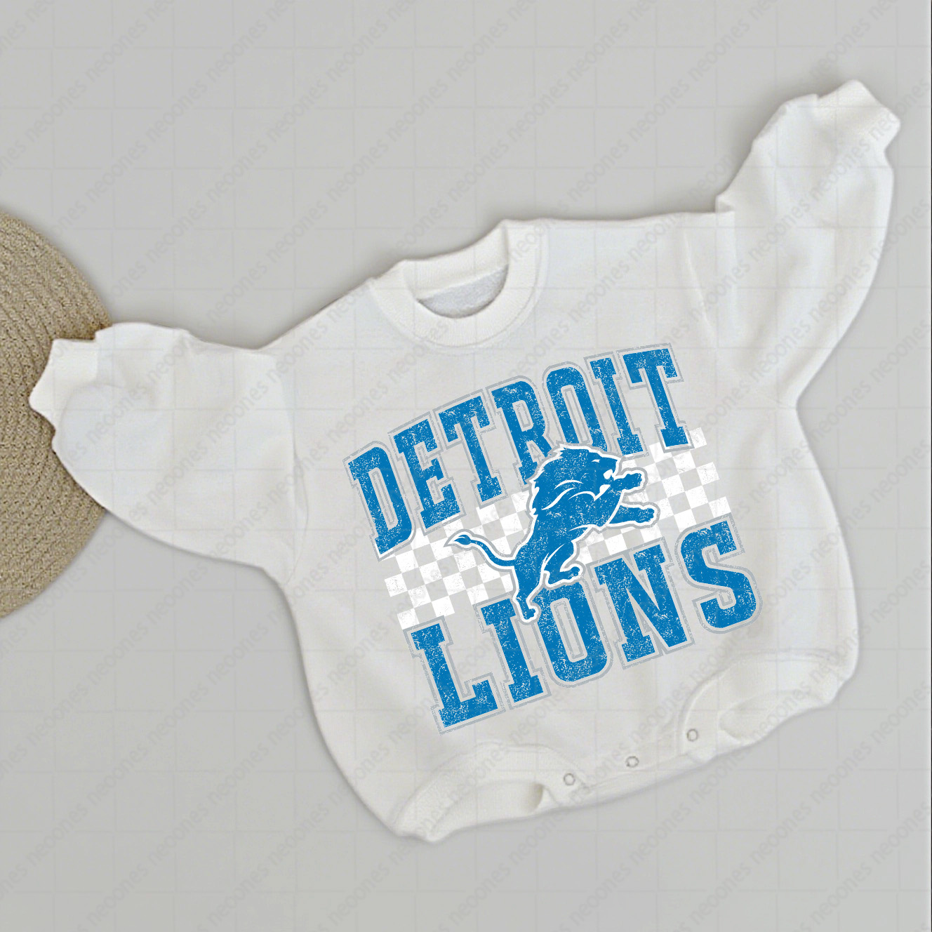 Baby Detroit Lions Foot Ball Romper And Matching Adult Hoodie